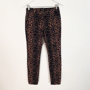 Maison Scotch Punk Radar Leopard Print Corduroy Skinny Pants